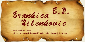 Brankica Milenković vizit kartica